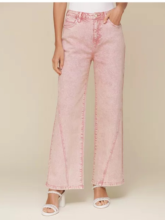 Avec Les Filles Denim - Barbiecore Coquette Avec Les Filles Strawberry Pink Wide-Leg Jeans 30